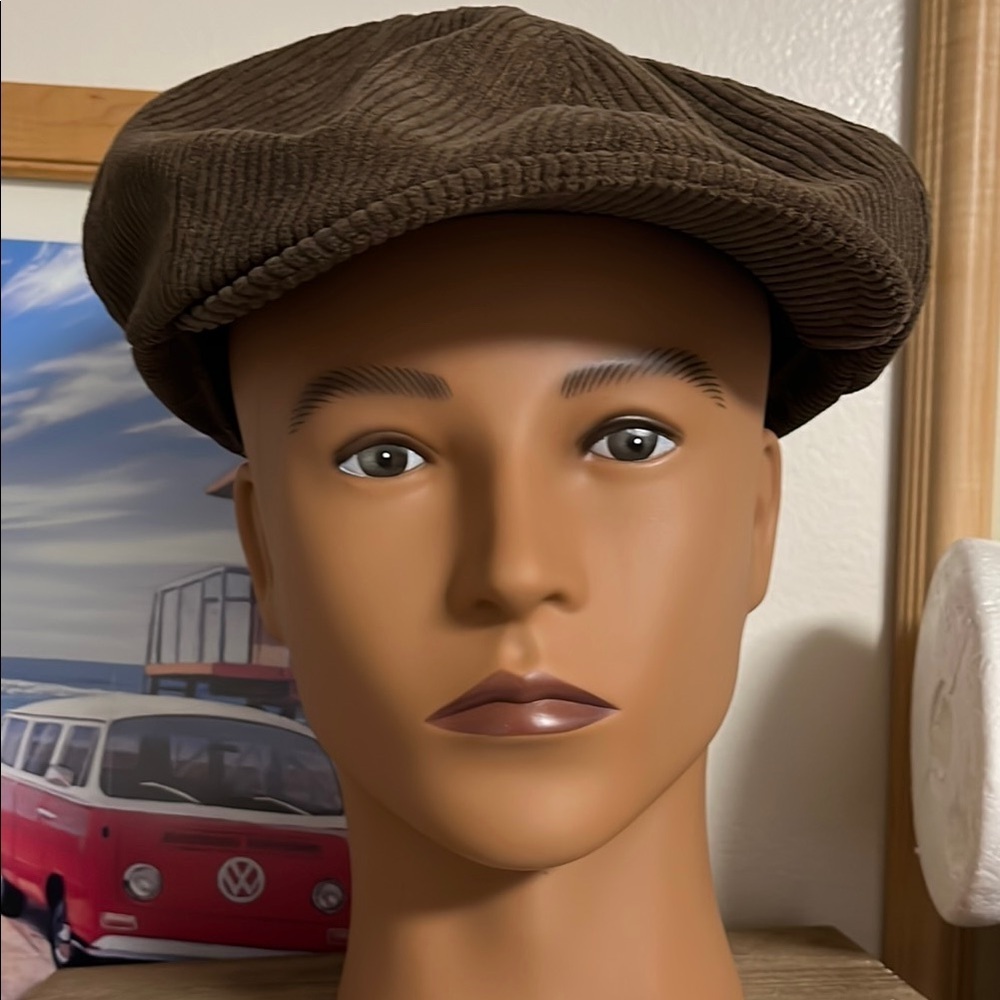 Brown Corduroy Flat Cap